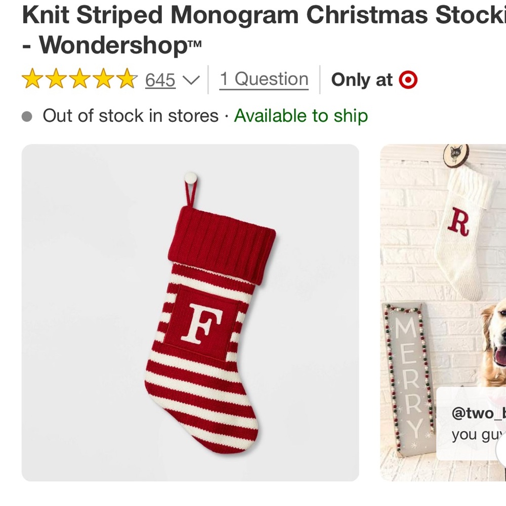 Looking to buy: this stocking in M or C